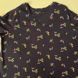 Navy blue floral tshirt